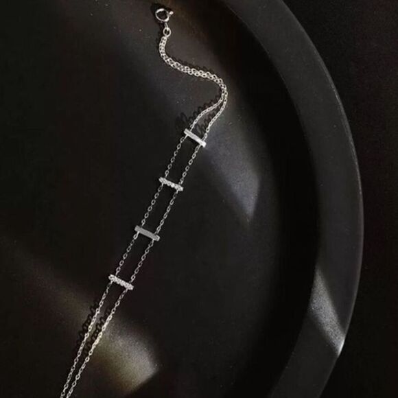 The Ladder Bracelet in 925 and cubic zirconia. - Picture 3 of 4